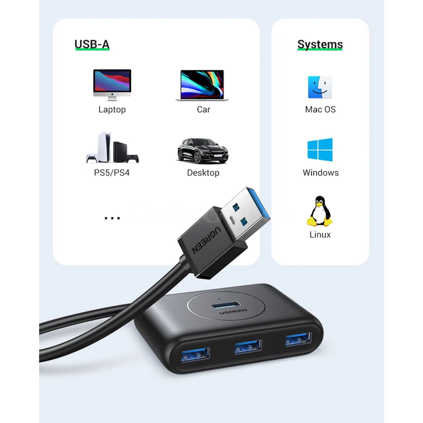 Ugreen 4 Ports Usb 3.0 Hub 5Gbps Splitter Macbook Pro Air Surface Pc Hard Drives 301635