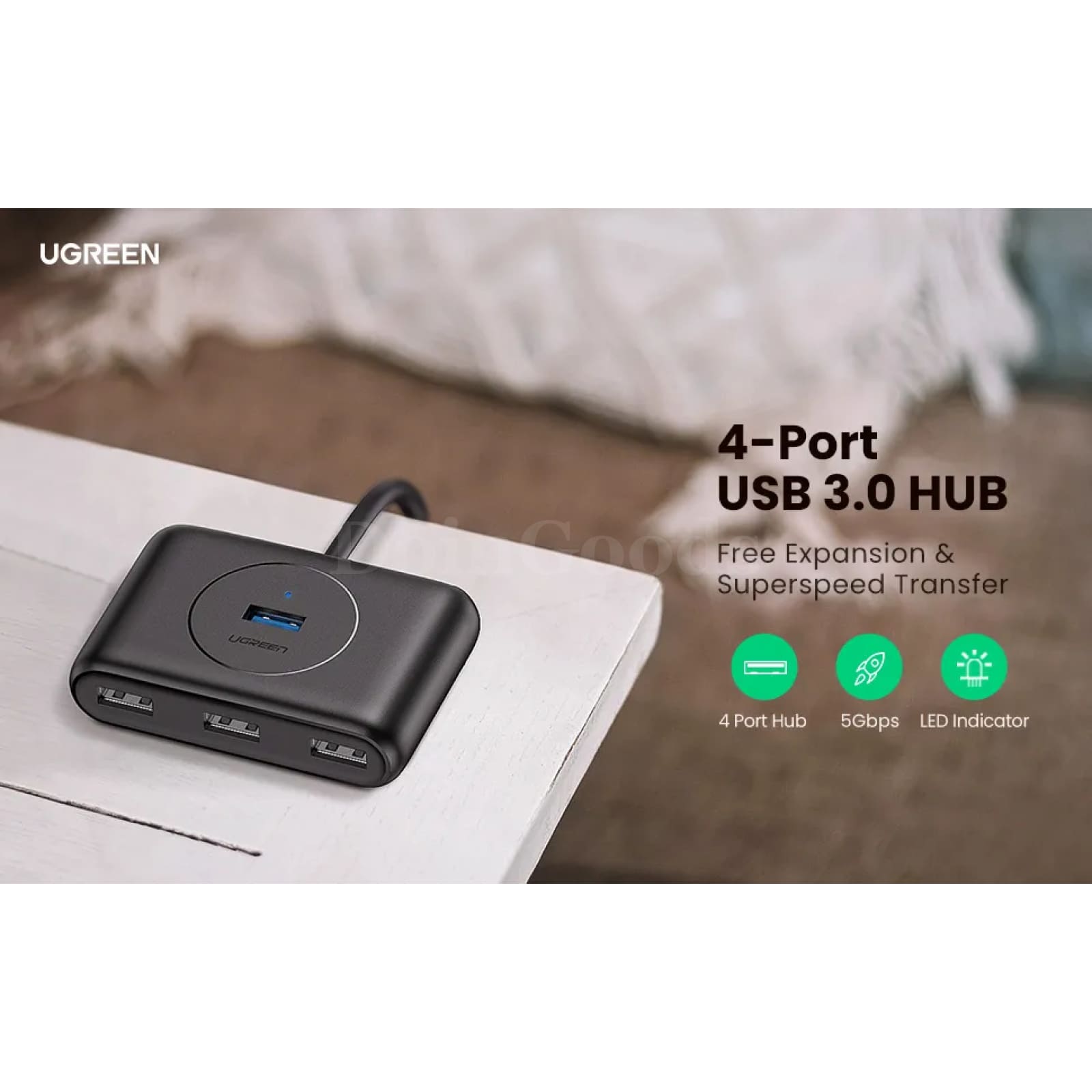 Ugreen 4 Ports Usb 3.0 Hub 5Gbps Splitter Macbook Pro Air Surface Pc Hard Drives 301635