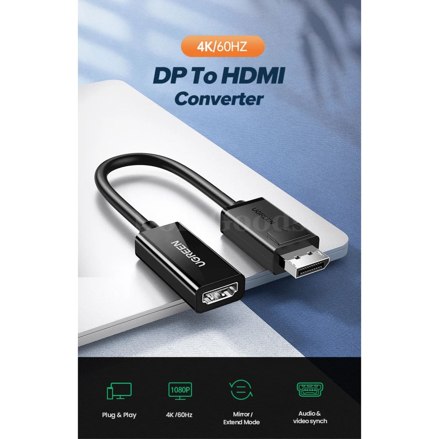 Ugreen 4K Displayport Dp To Hdmi Adapter 1080P Display Port Cable Converter Pc 301635