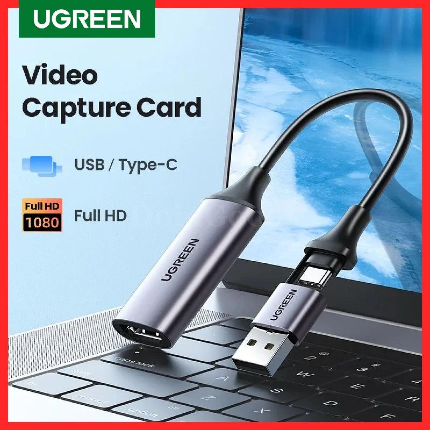 Ugreen 4K Hdmi Video Capture Card To Usb/Usb-C Grabber Box For Pc Live Streaming 301635