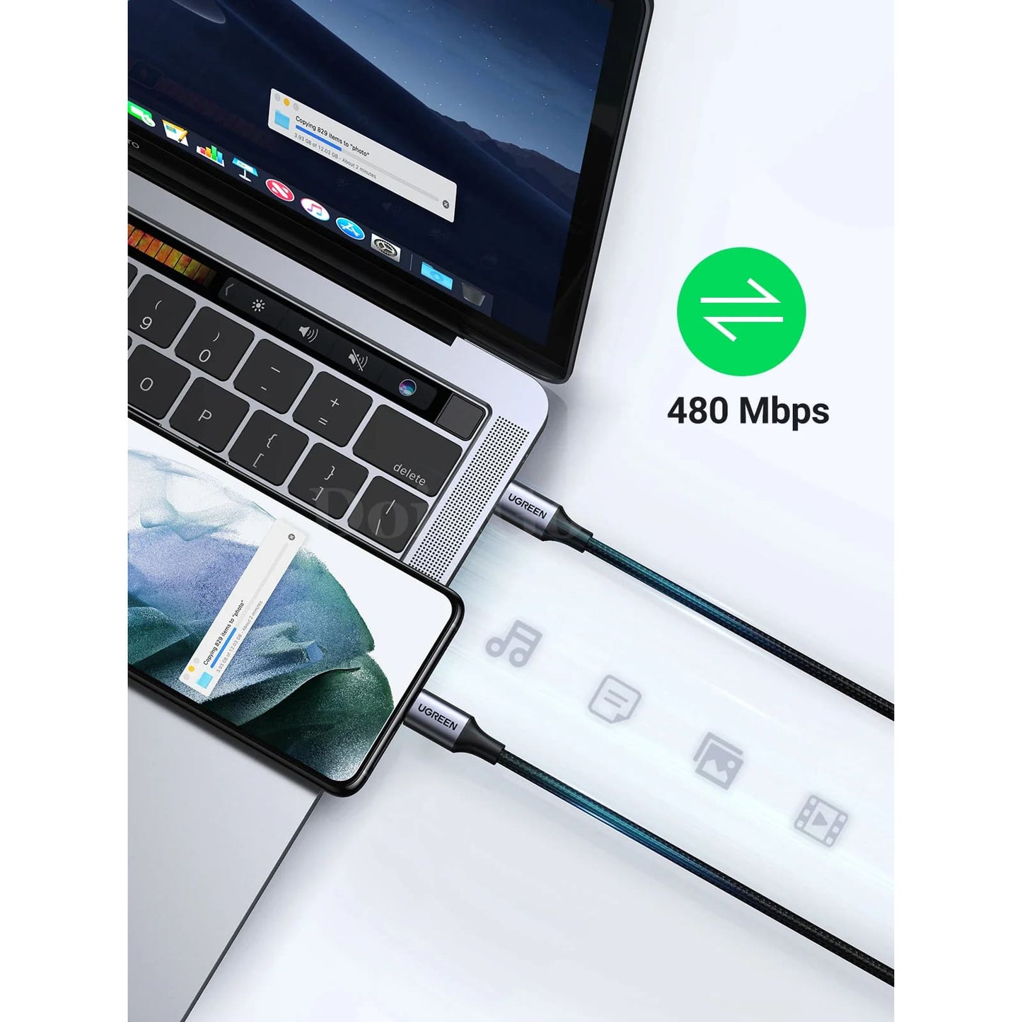 Ugreen 60W 100W Usb Type C To Cable For Macbook Ipad Samsung Xiaomi Pd 3A Fast 301635