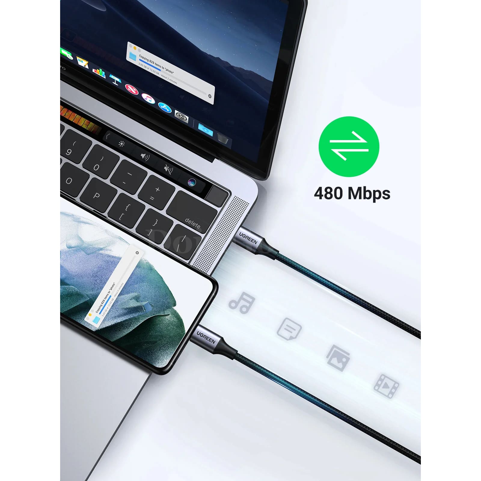 Ugreen 60W 100W Usb Type C To Cable For Macbook Ipad Samsung Xiaomi Pd 3A Fast 301635