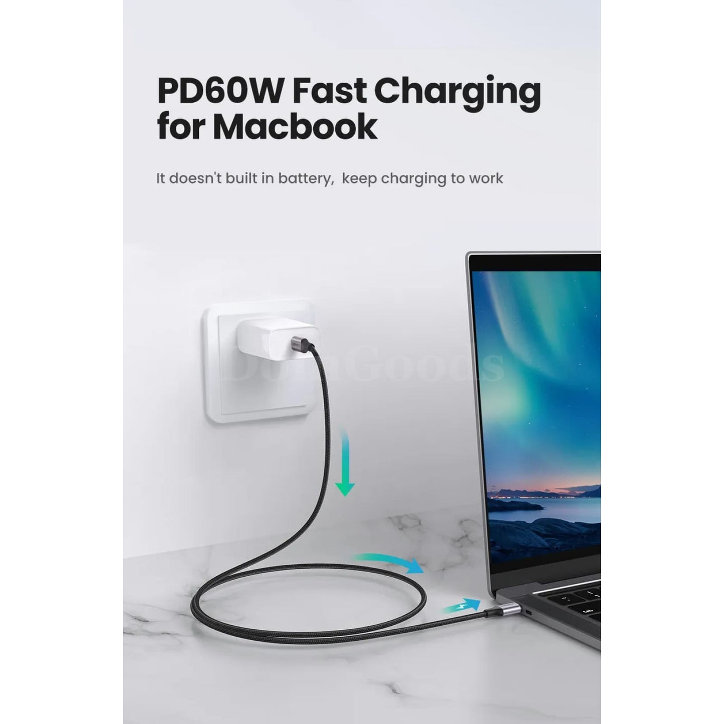 Ugreen 60W 100W Usb Type C To Cable For Macbook Ipad Samsung Xiaomi Pd 3A Fast 301635