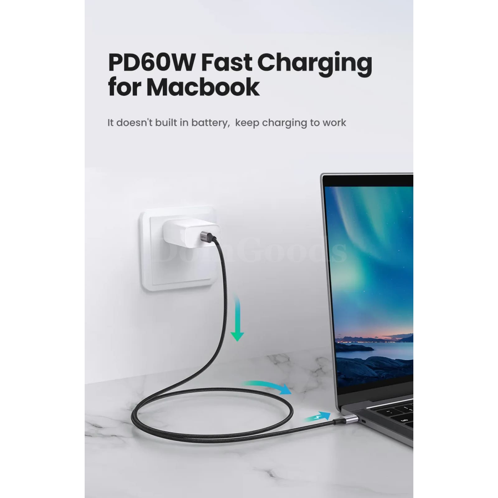 Ugreen 60W 100W Usb Type C To Cable For Macbook Ipad Samsung Xiaomi Pd 3A Fast 301635