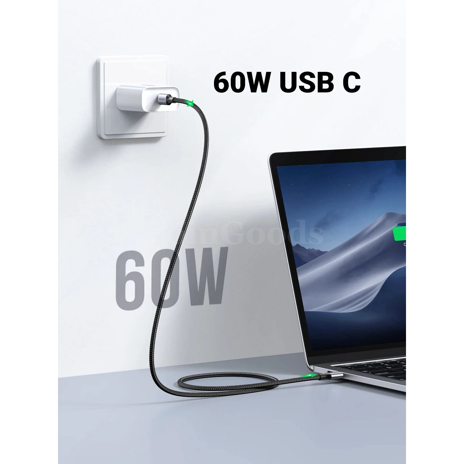 Ugreen 60W 100W Usb Type C To Cable For Macbook Ipad Samsung Xiaomi Pd 3A Fast 301635