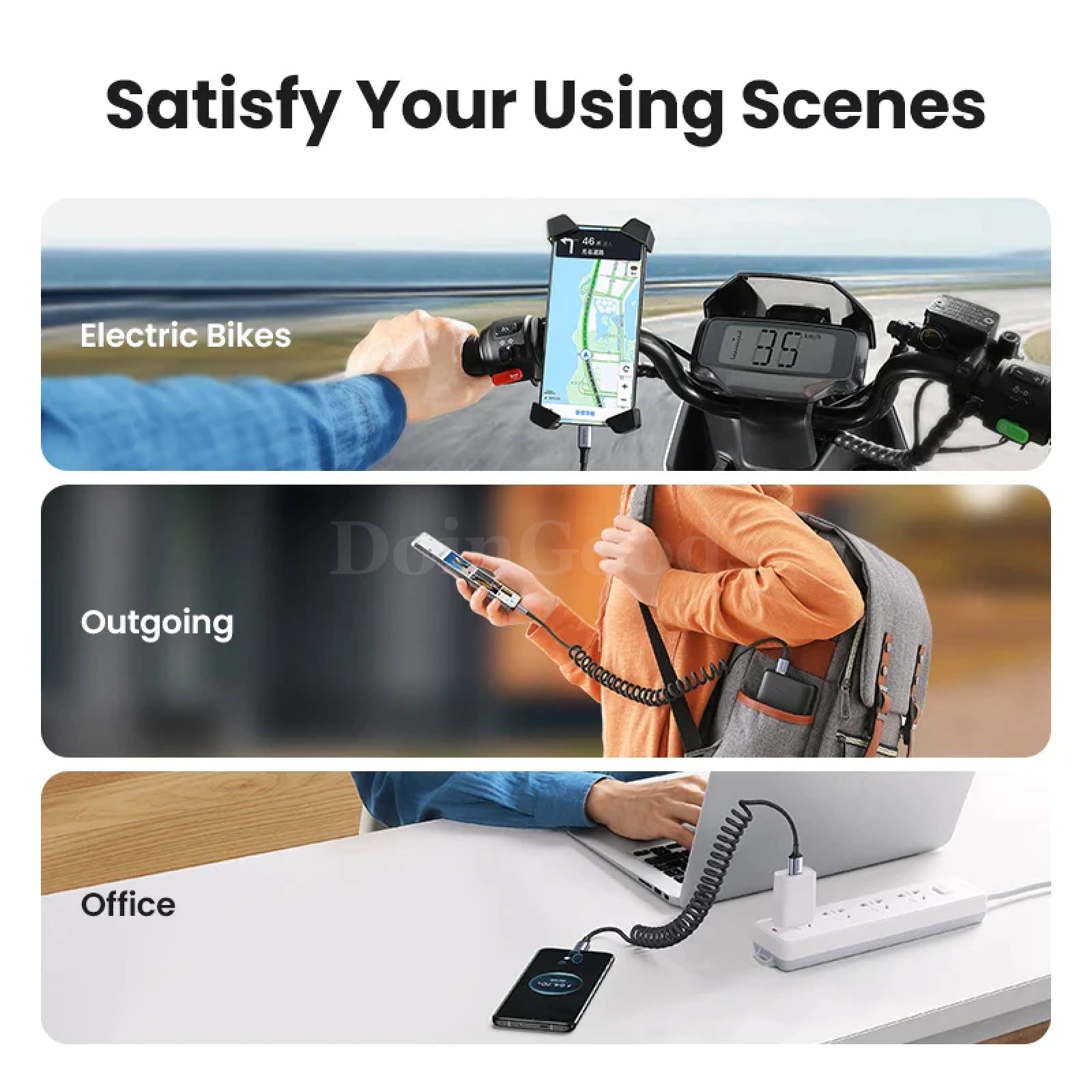 Ugreen 6A 100W Usb Type C Cable Spring Pull Telescopic For Huawei Honor Xiaomi 301635
