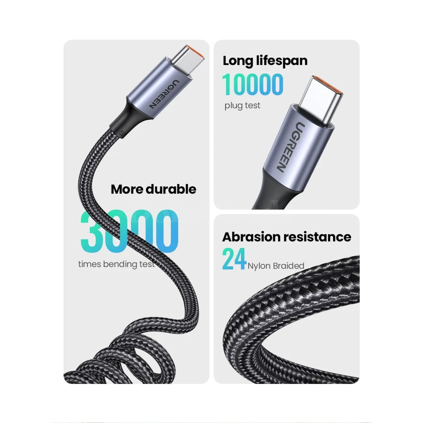 Ugreen 6A 100W Usb Type C Cable Spring Pull Telescopic For Huawei Honor Xiaomi 301635