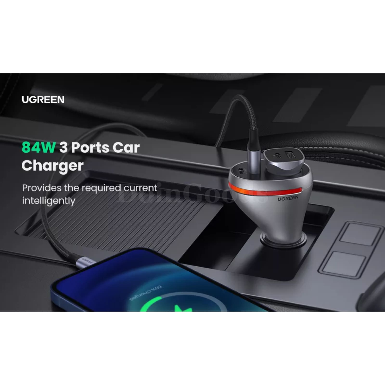 Ugreen 84W Usb Car Charger Qc Pd 4.0/3.0 Fast Adapter For Iphone 14 Xiaomi 301635