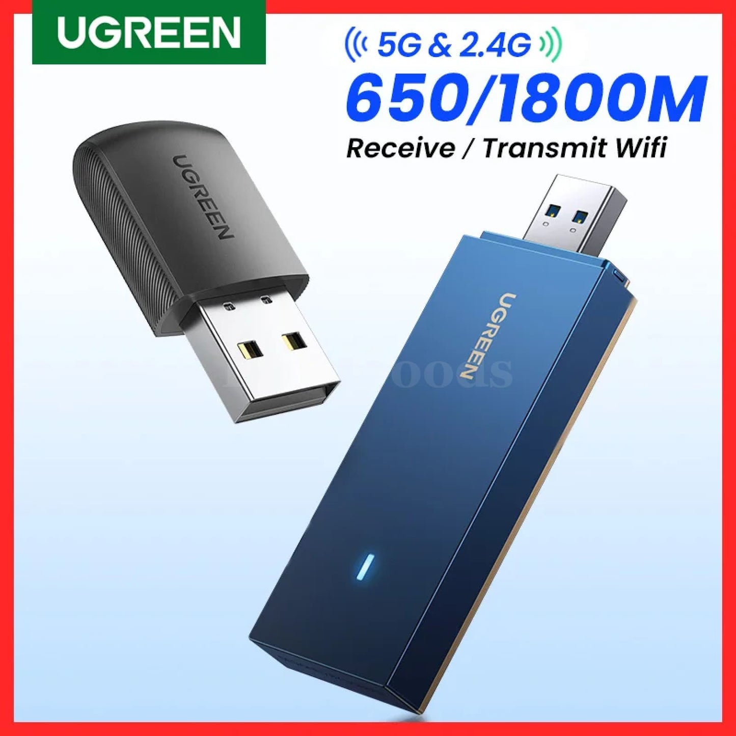 Ugreen Ac650 Ax1800 Wifi Adapter 5G 2.4G Usb Card Dongle For Laptop Desktop 301635