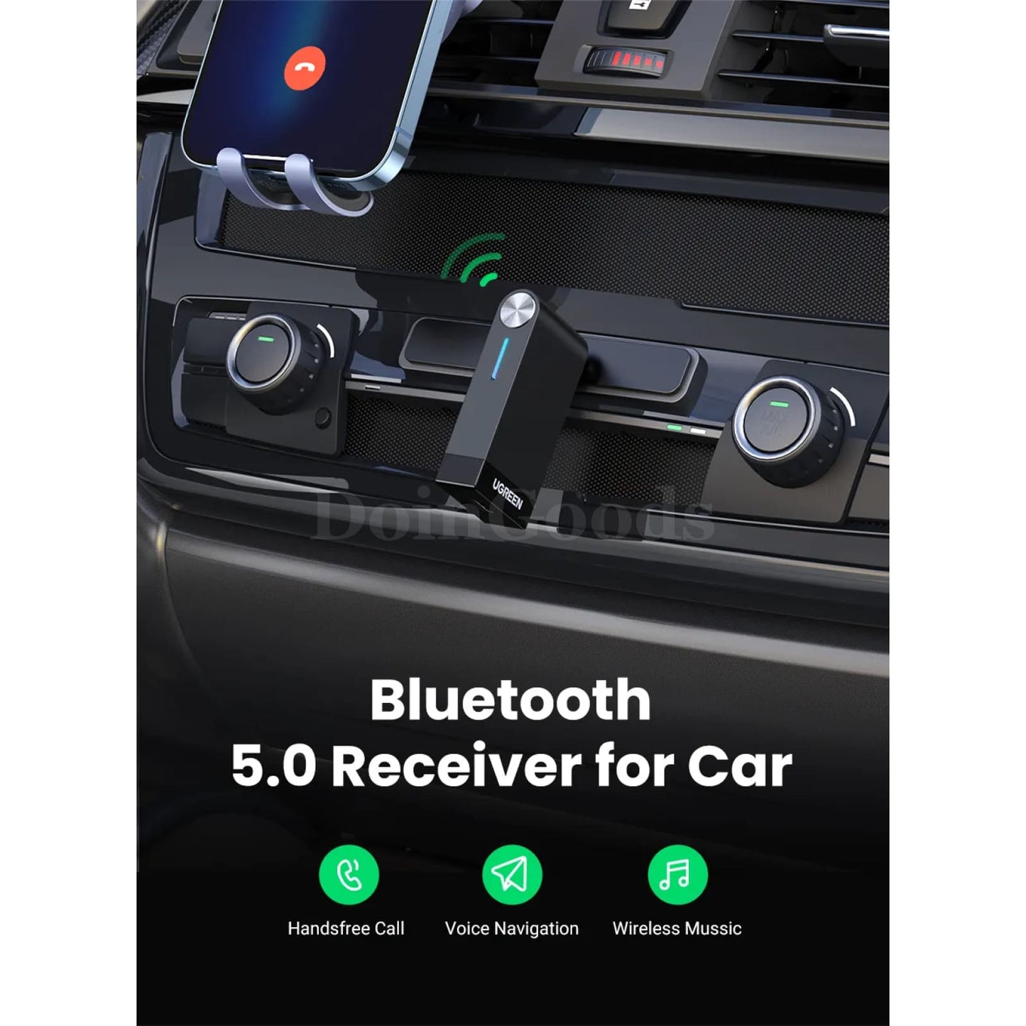 Ugreen Aux Bluetooth Receiver 3.5Mm For Car Portable Adapter 5.0 Home Stereo 301635