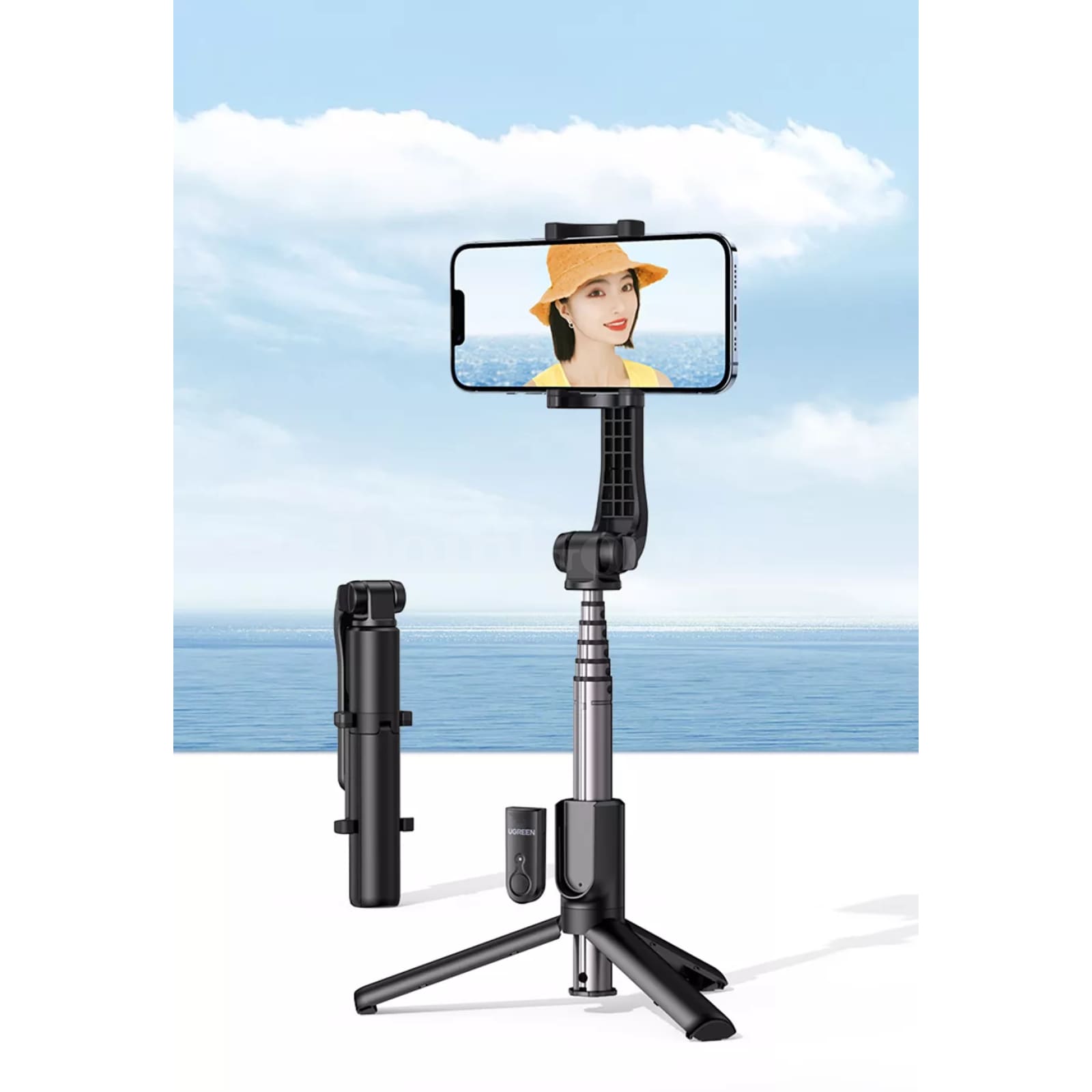 Ugreen Bluetooth Selfie Stick Tripod Stand 750Mm Extendable 10M Remote Shutter 301635