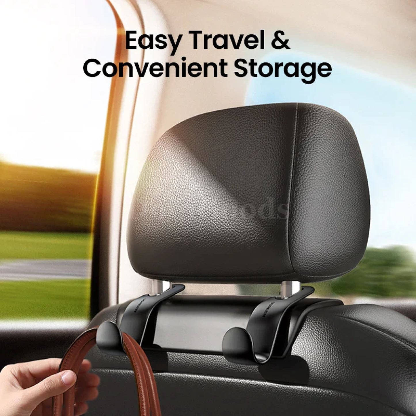 Ugreen Car Headrest Hanger Hooks Adjustable Backseat Organizer Grocery Bag Purse 301635