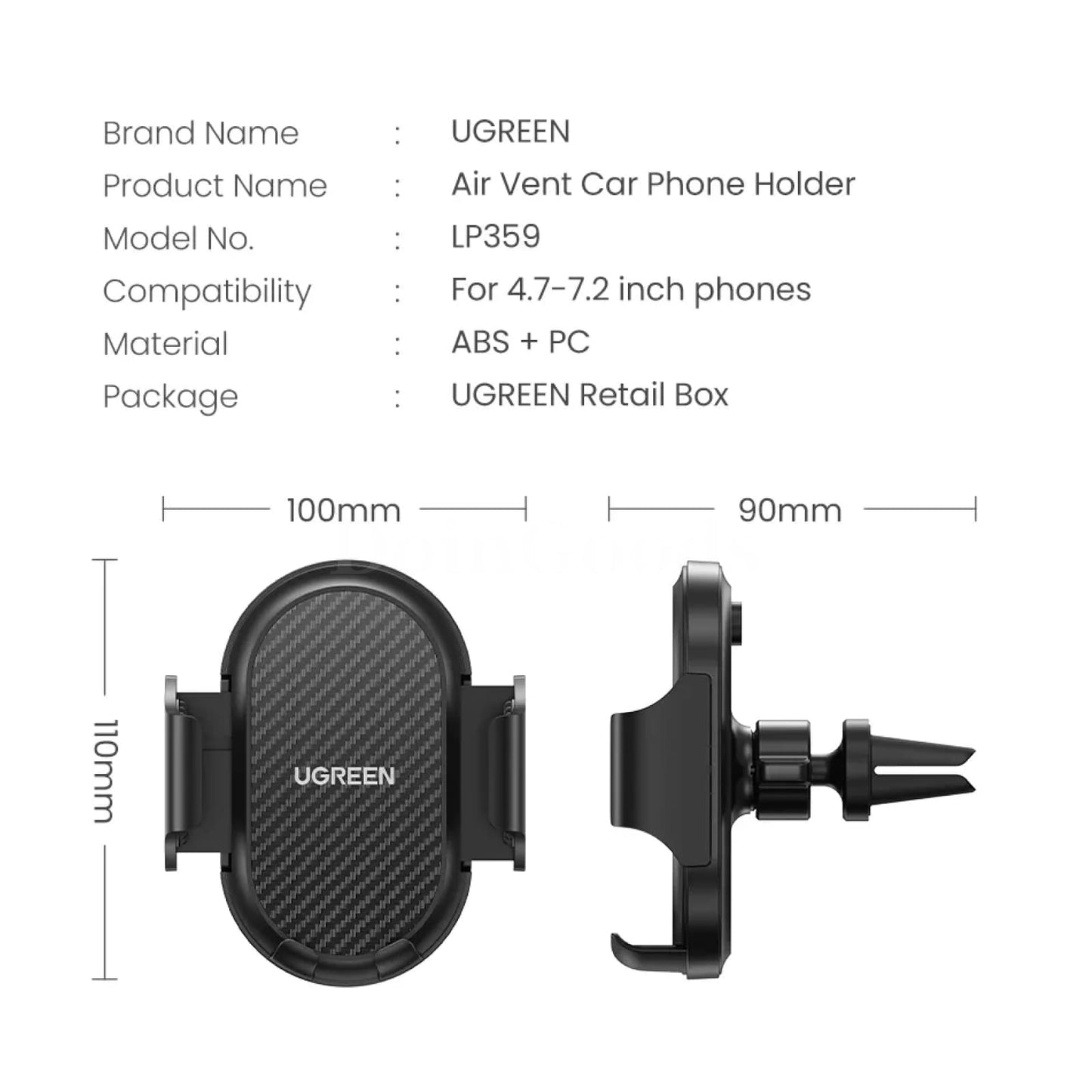 Ugreen Car Phone Holder Air Vent Stand Iphone 15 14 13 Pro Max Xiaomi Samsung 301635