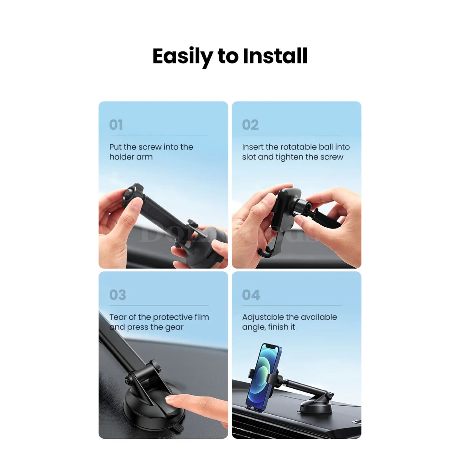 Ugreen Car Phone Holder Gravity Stand Suction Cup For Iphone Pro Xiaomi Samsung 301635