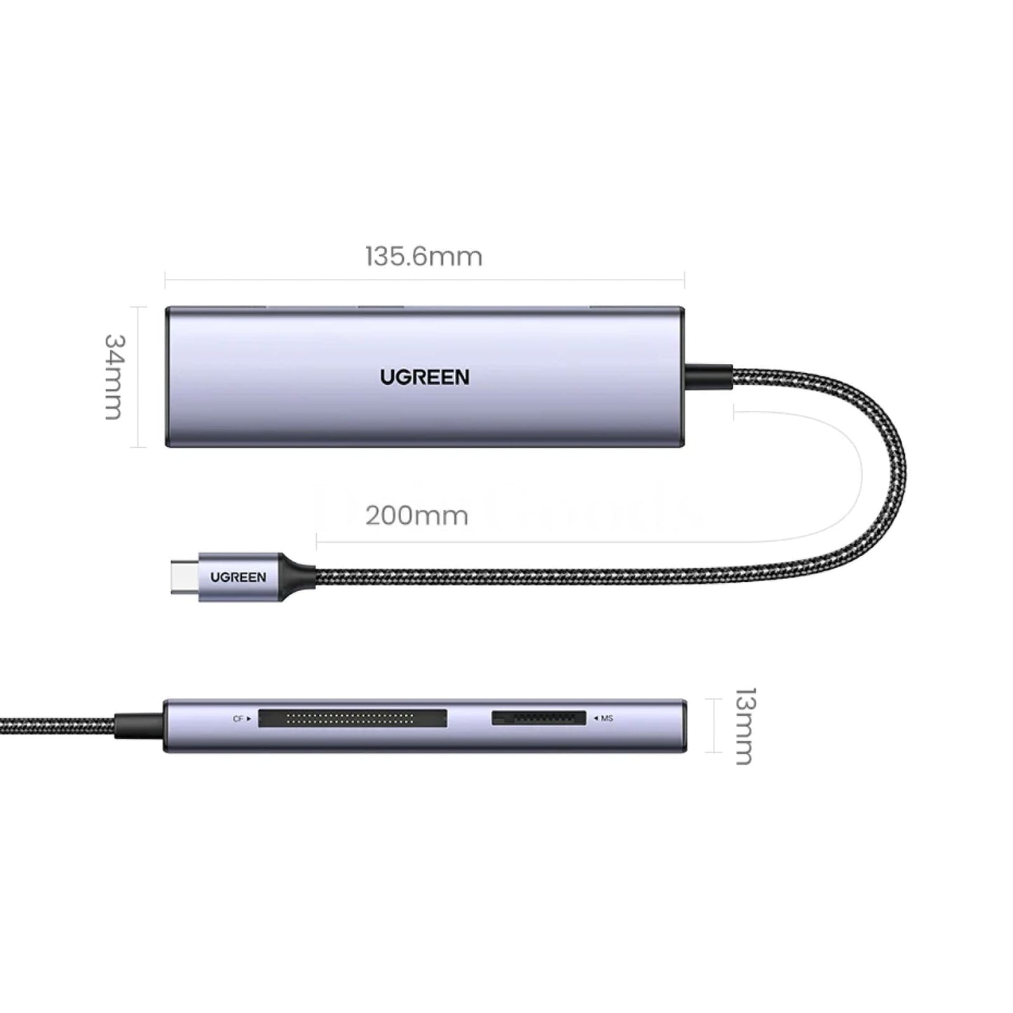 Ugreen Card Reader Usb3.0 4-In-1 Usb-C To Sd Tf Cf Ms Laptop Pc Windows Mac Os 301635