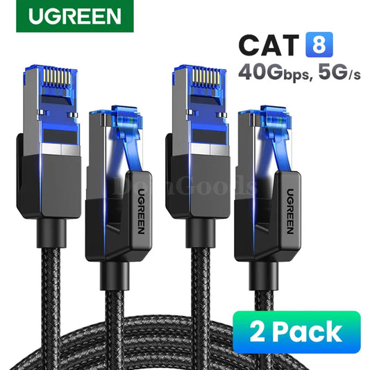 Ugreen Cat8 Ethernet Cable 40Gbps 2000Mhz Cotton Braided Router Rj45 Lan Cord 301635