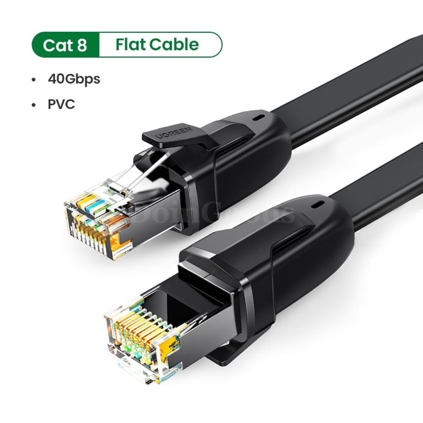 Ugreen Cat8 Ethernet Cable 40Gbps Rj45 Network For Ps4 Laptop Pc Router Cat 8 Pvc Black / 0.5M