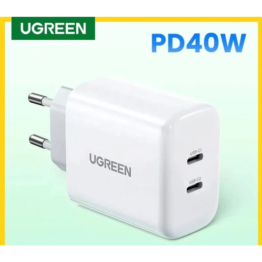 Ugreen Dual 20W Pd Usb C Charger Quick Charge 4.0/3.0 Iphone 14 13 12 Samsung 301635