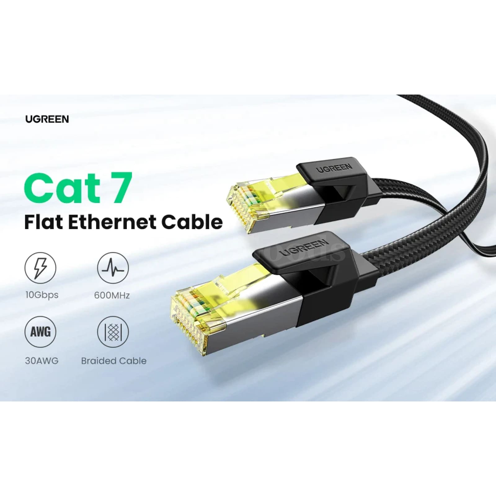 Ugreen Ethernet Cable Cat7 10Gbps Cotton Braided Lan Cord For Modem Ps5/4 Router 301635