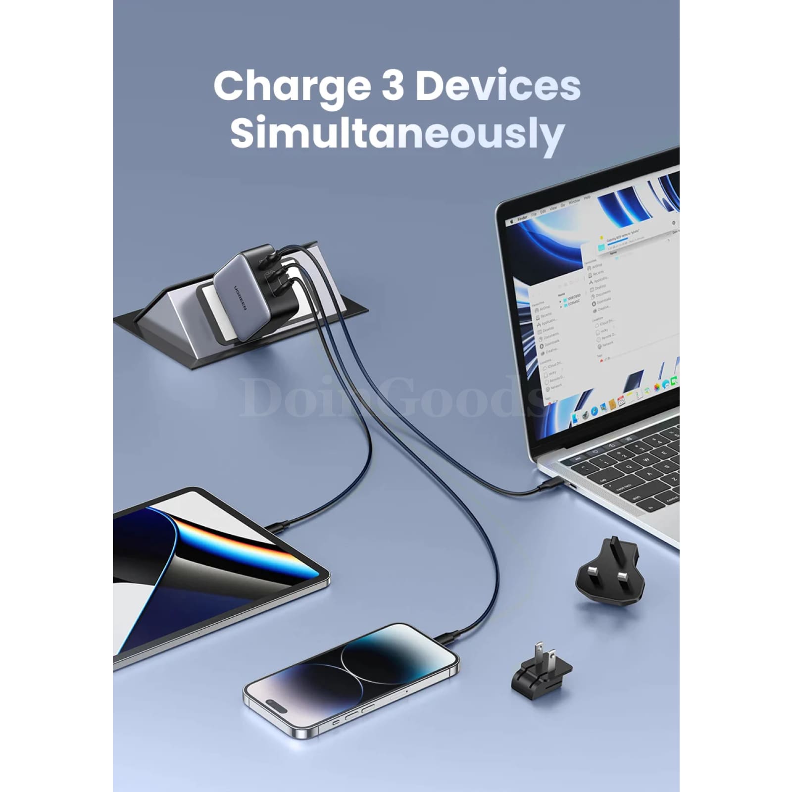 Ugreen Gan 65W Travel Adapter All-In-One Usb Port Type C Wall Charger Us Eu Uk 301635