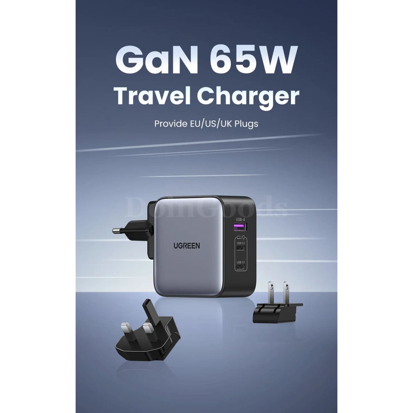 Ugreen Gan 65W Travel Adapter All-In-One Usb Port Type C Wall Charger Us Eu Uk 301635