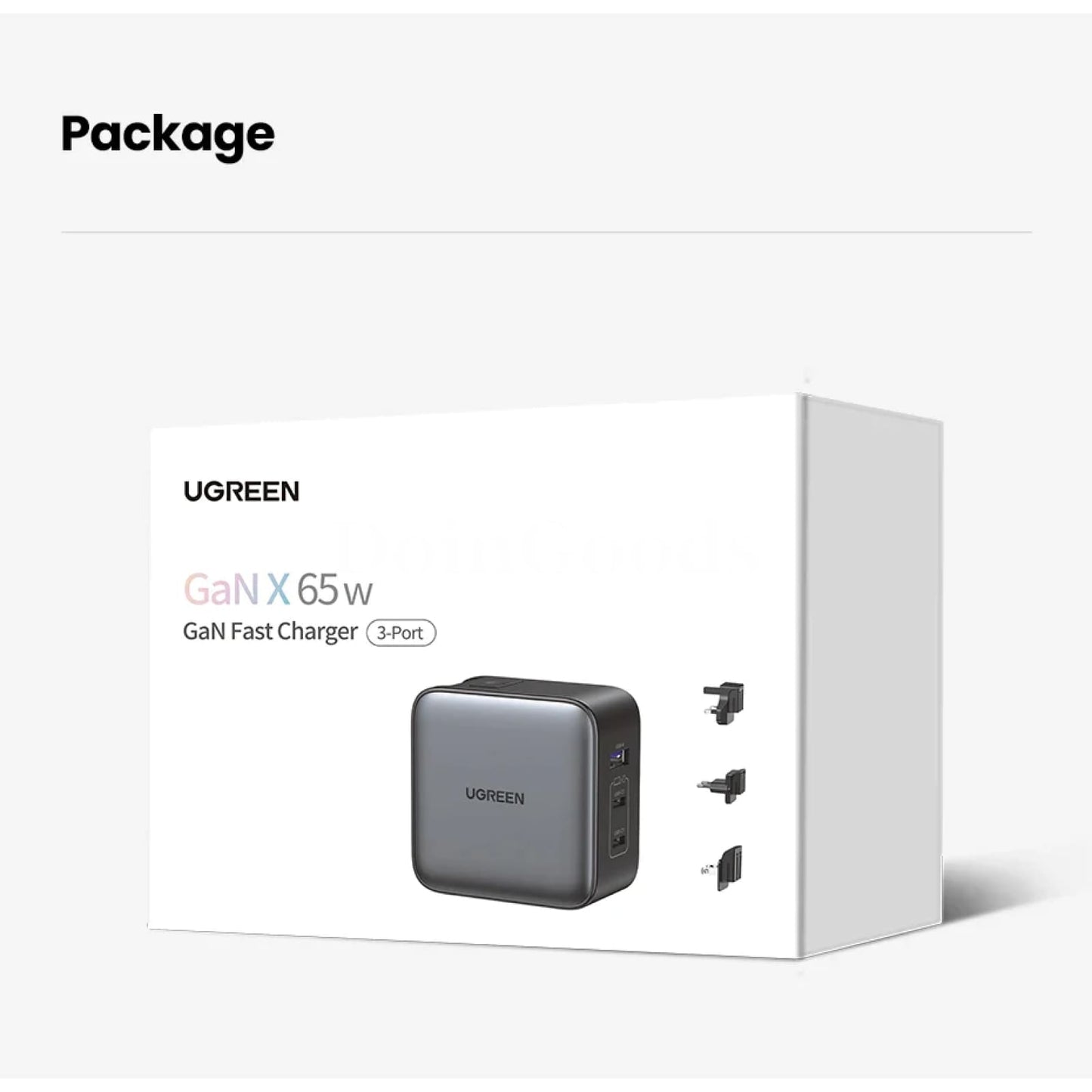 Ugreen Gan 65W Travel Adapter All-In-One Usb Port Type C Wall Charger Us Eu Uk 301635