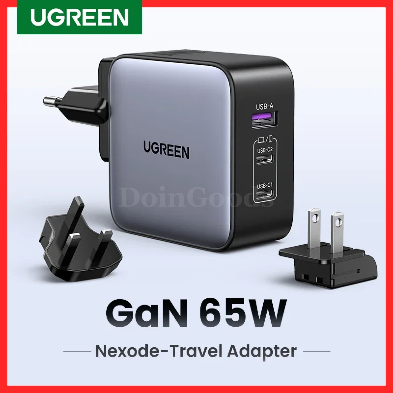 Ugreen Gan 65W Travel Adapter All-In-One Usb Port Type C Wall Charger Us Eu Uk 301635