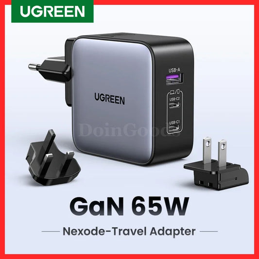 Ugreen Gan 65W Travel Adapter All-In-One Usb Port Type C Wall Charger Us Eu Uk 301635