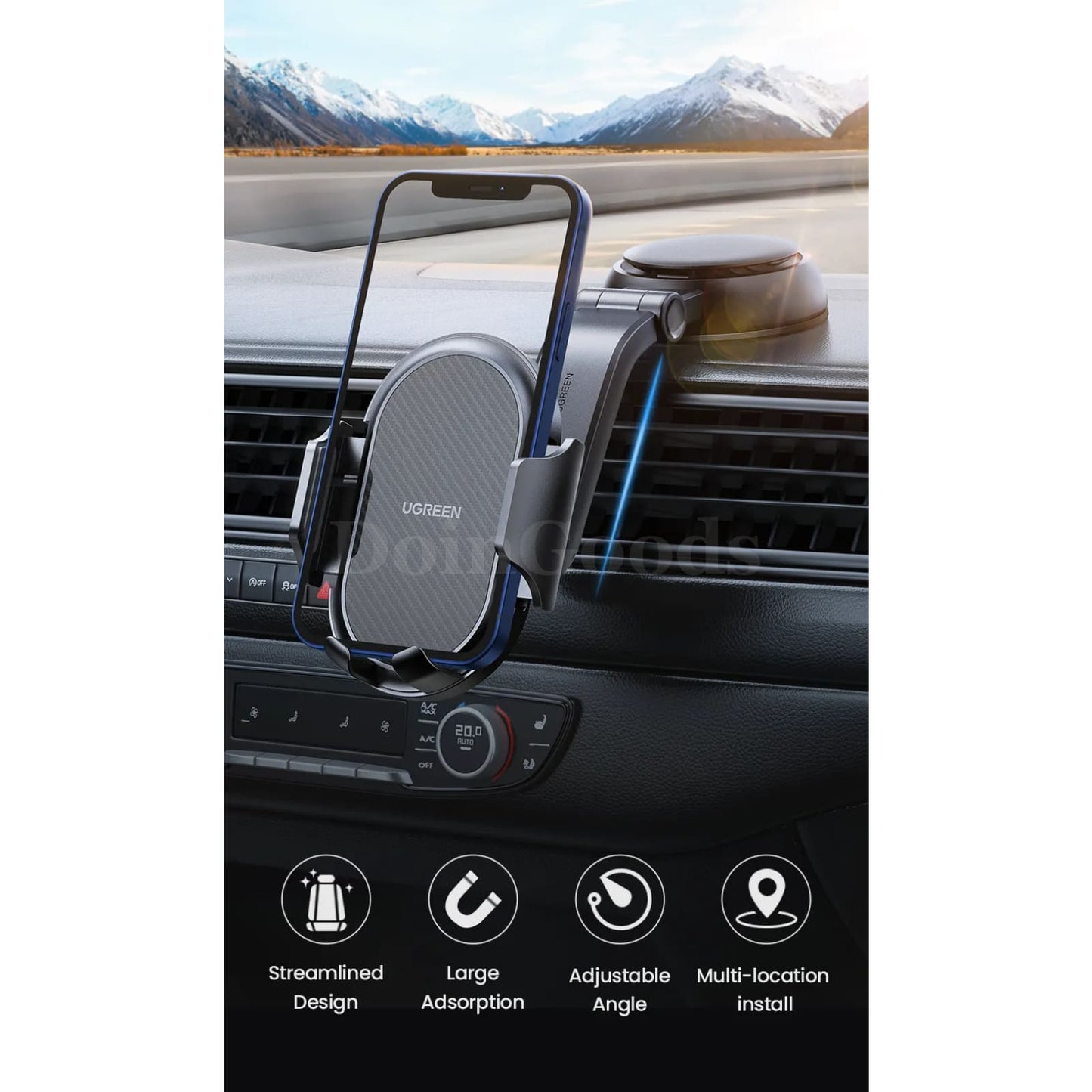 Ugreen Gravity Car Phone Holder Dashboard Stand Iphone 15 14 Pro Xiaomi Samsung 301635