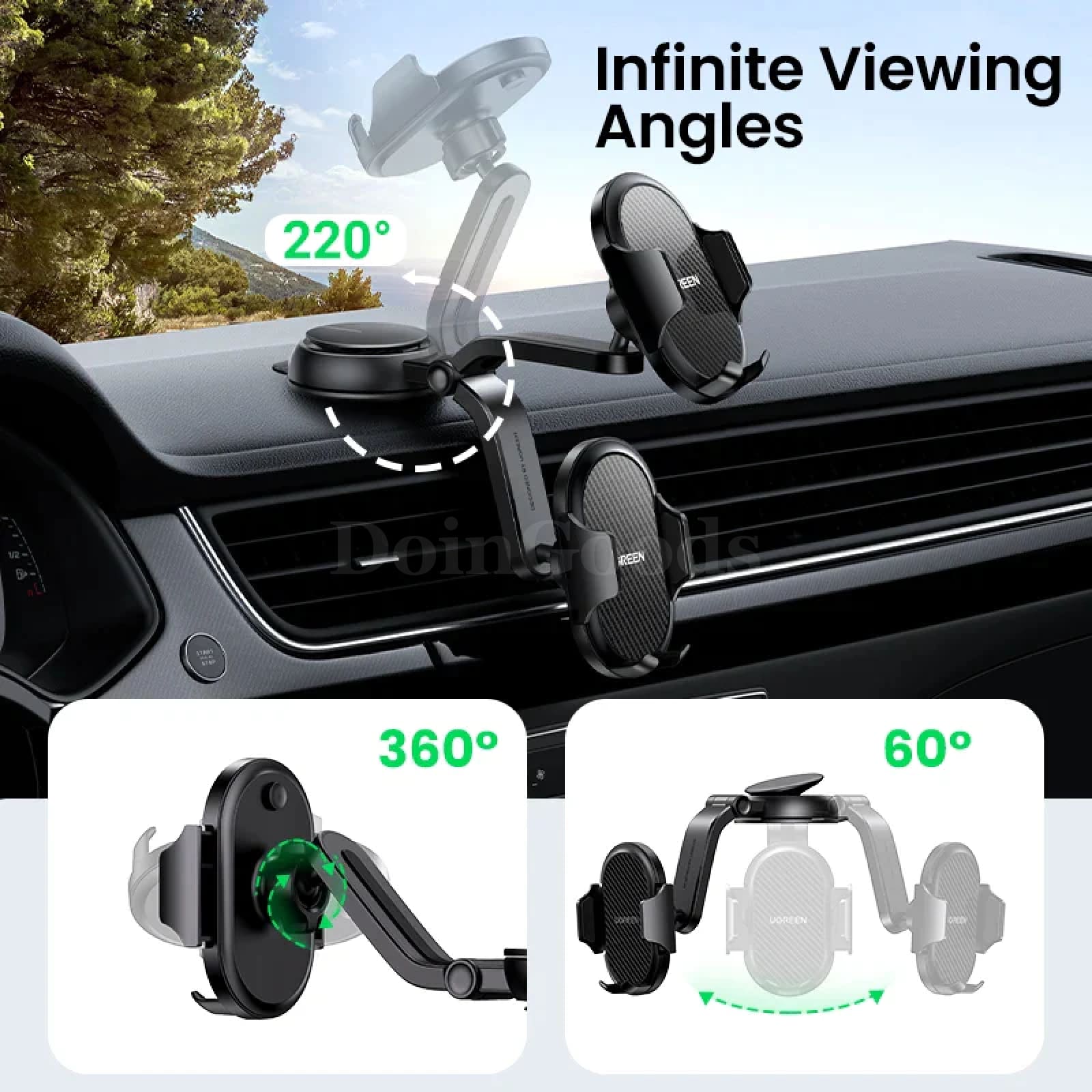 Ugreen Gravity Car Phone Holder Dashboard Stand Iphone 15 14 Pro Xiaomi Samsung 301635