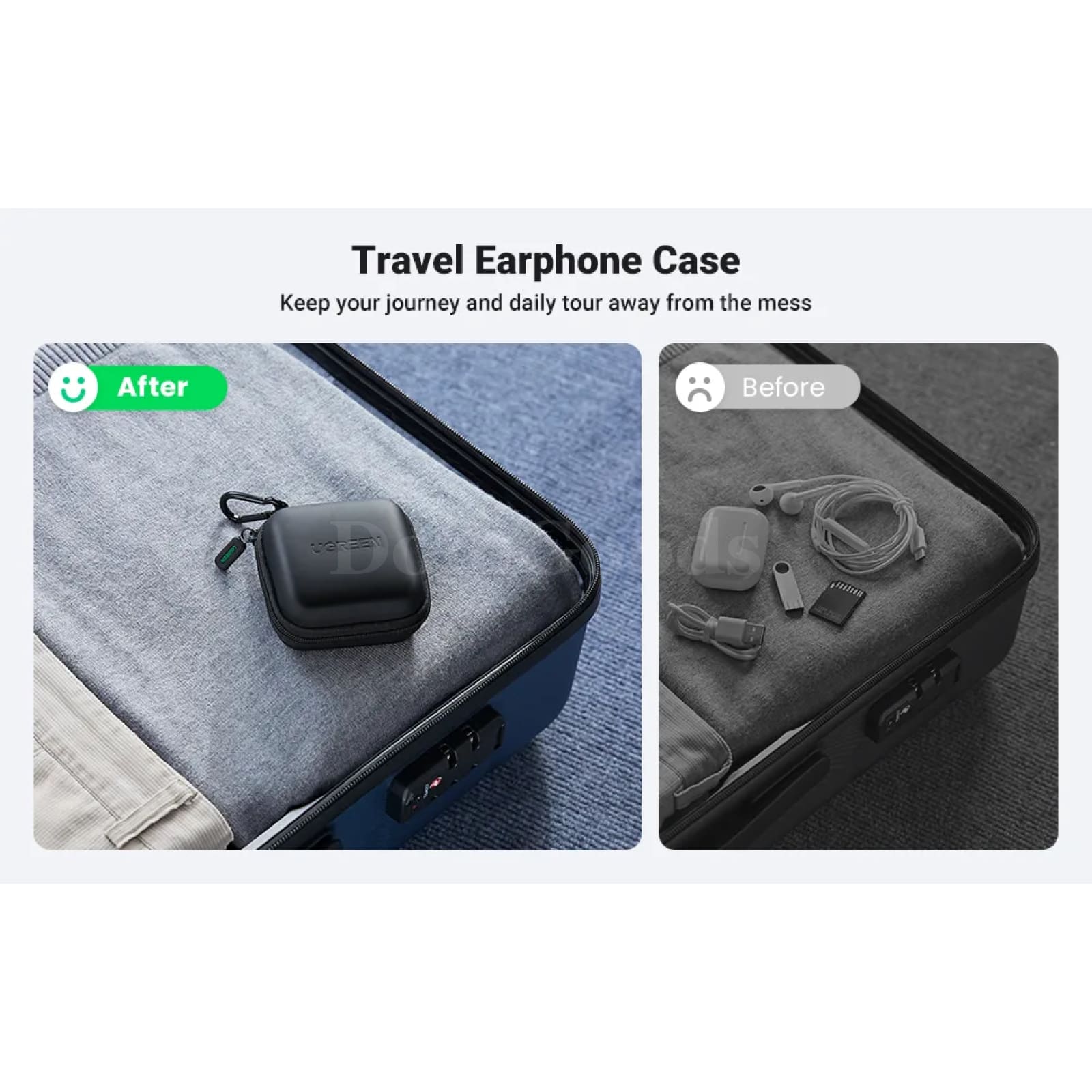 Ugreen Hard Earphone Case Headphone Bag Cover For Airpods Earpods Sennheiser 301635