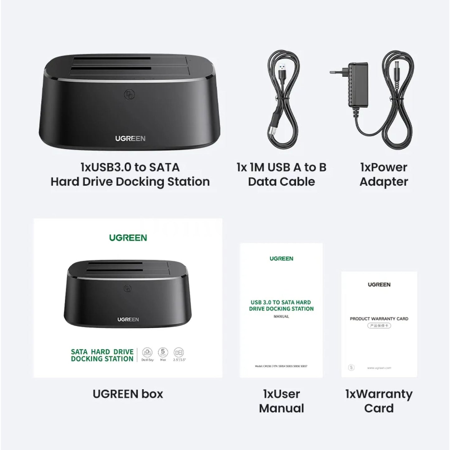 Ugreen Hdd Docking Station Sata To Usb 3.0 Adapter 2.5 3.5 Ssd Hard Drive Dock 301635