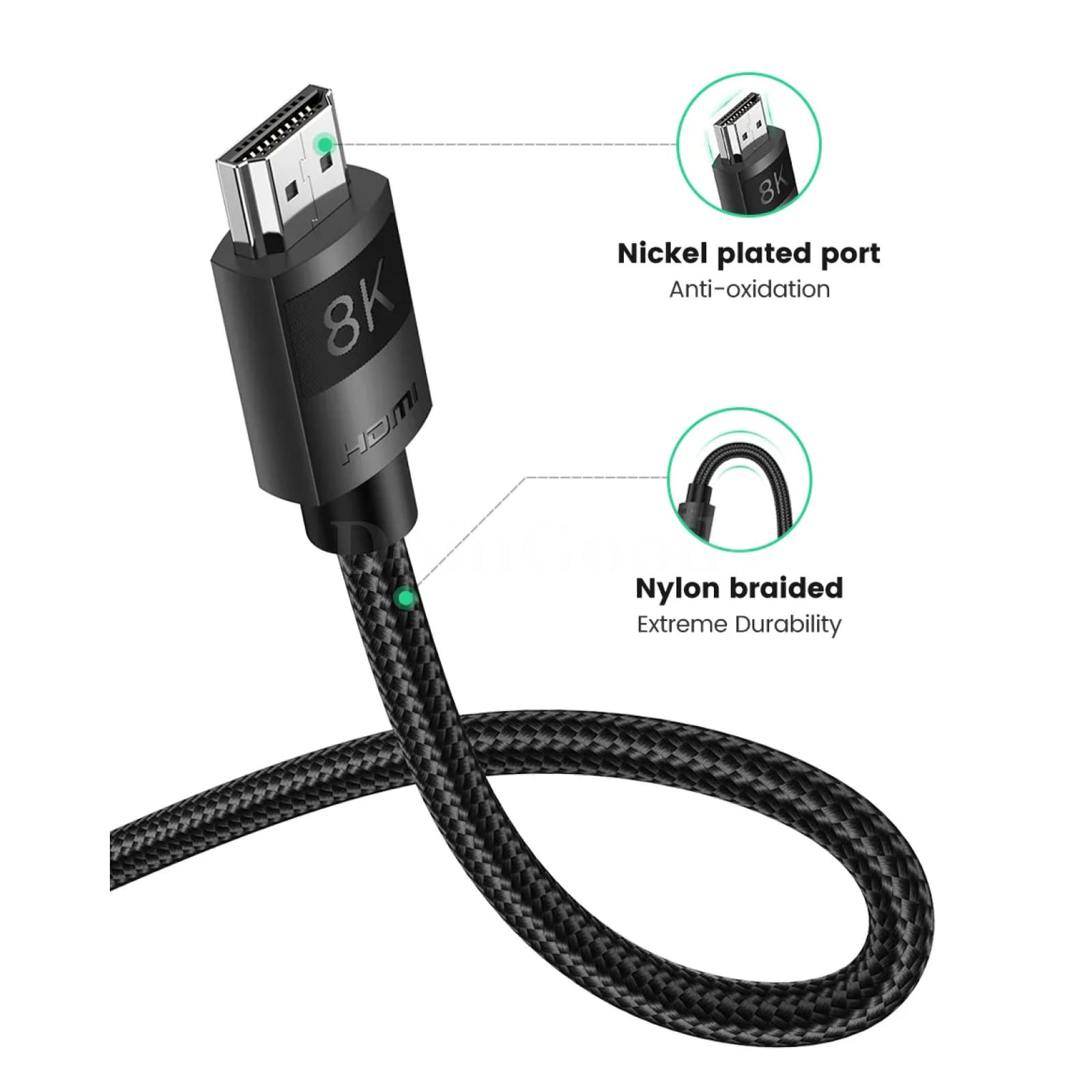 Ugreen Hdmi 2.1 Cable Ultra High-Speed 8K/60Hz 4K/120Hz 48Gbps Ps5 Xiaomi Mi Box 301635