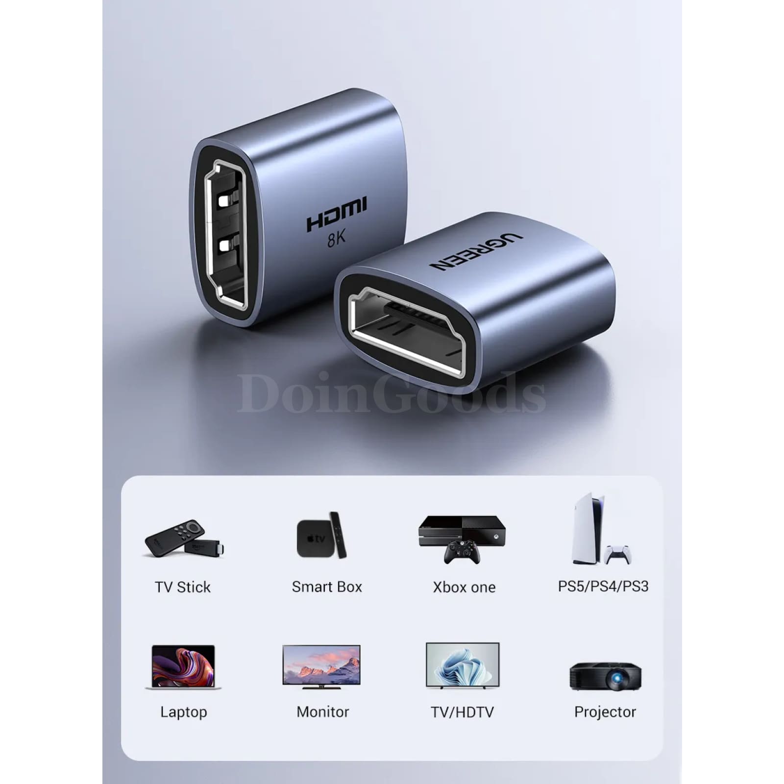 Ugreen Hdmi-Compatible Coupler 8K Female Extension Connector Ps5 Roku Monitors 301635