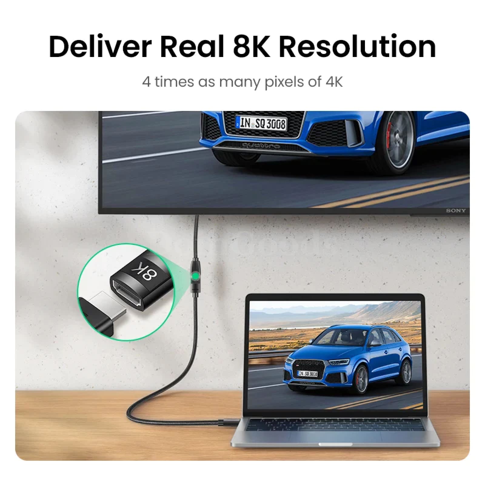 Ugreen Hdmi-Compatible Extension Cable 2.1 8K/60Hz 48Gbps Earc Ps5 Gopro Hero 8 301635