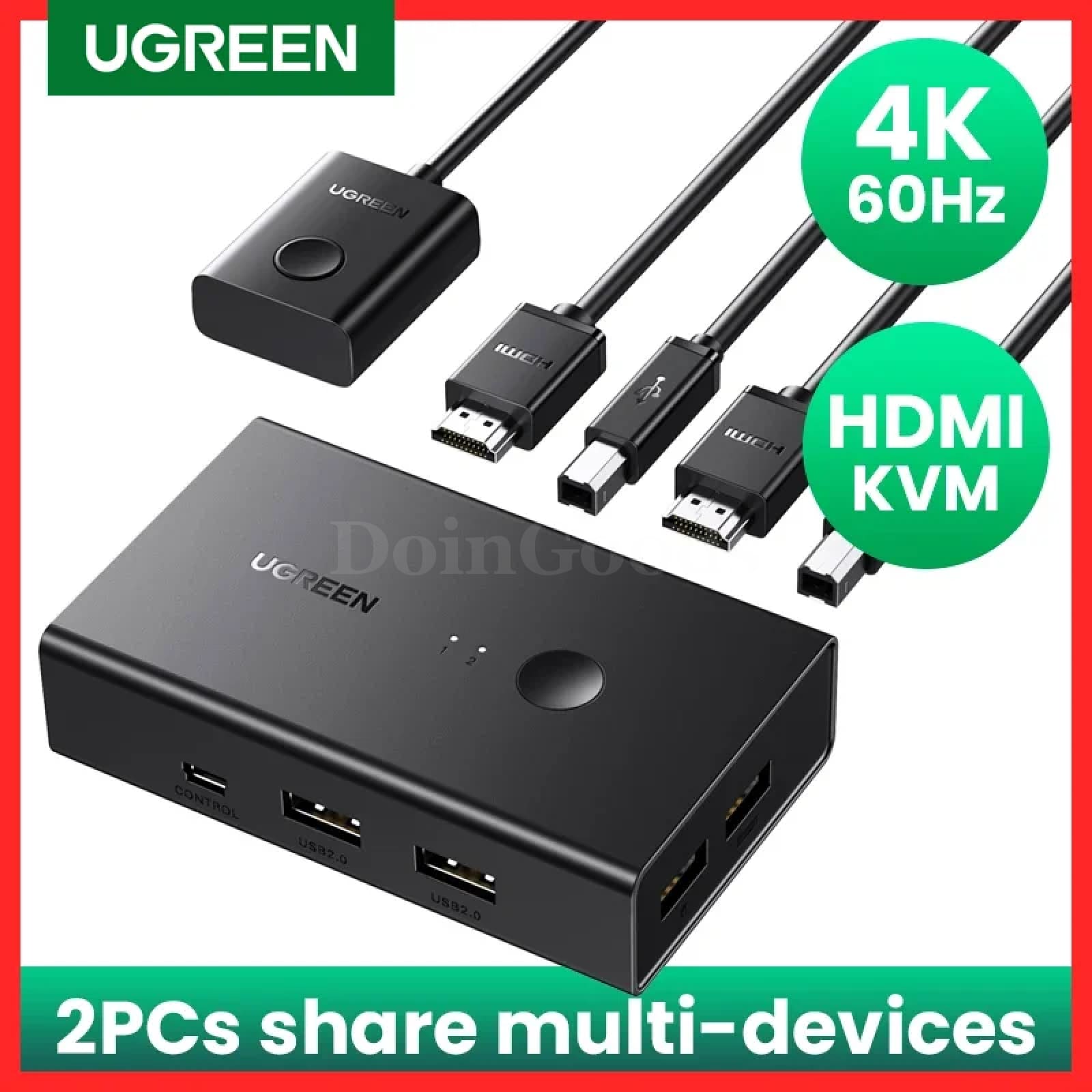 Ugreen Hdmi-Compatible Kvm Switch 4K@60Hz Usb 2.0 Switcher In 1 Out Printer 301635
