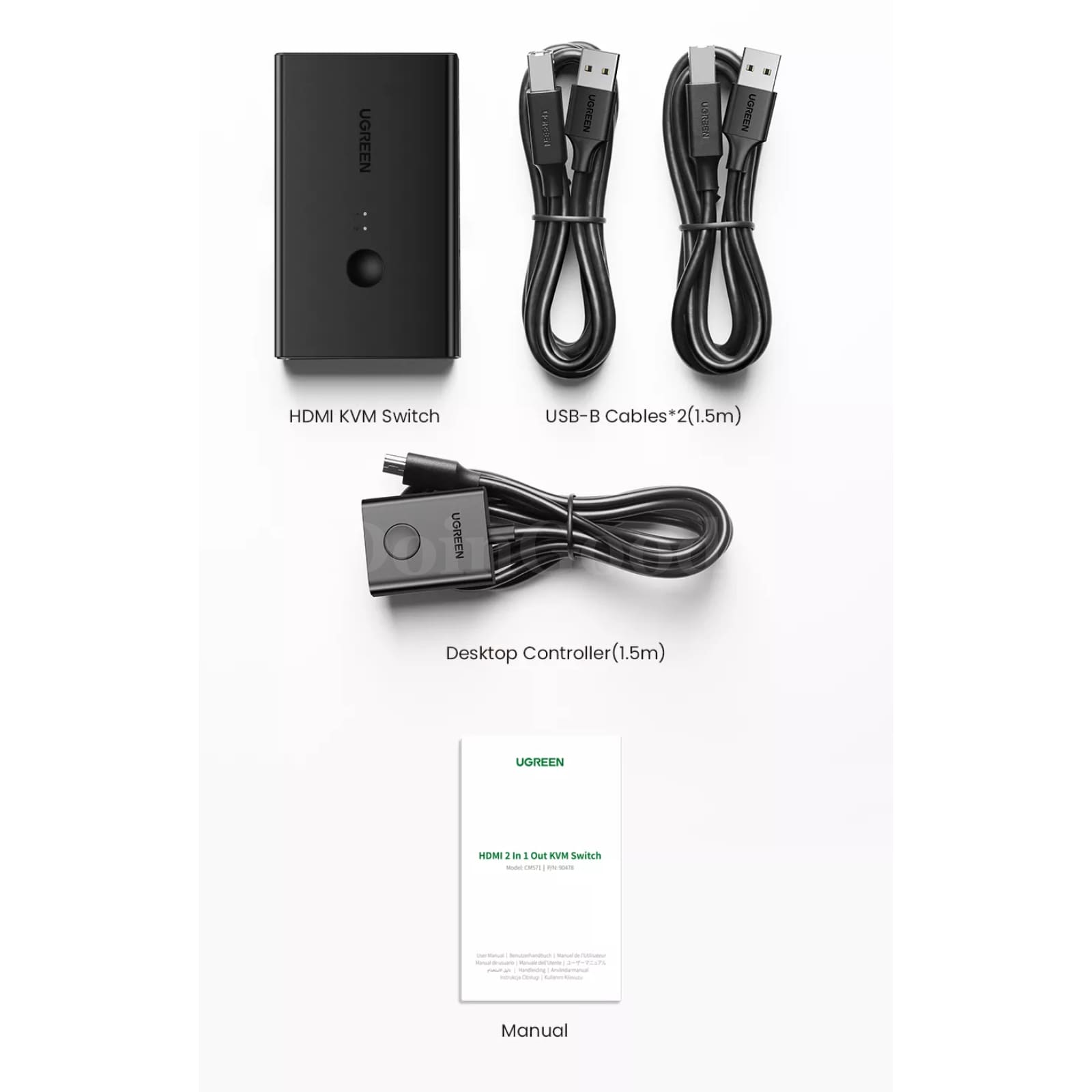 Ugreen Hdmi-Compatible Kvm Switch 4K@60Hz Usb 2.0 Switcher In 1 Out Printer 301635