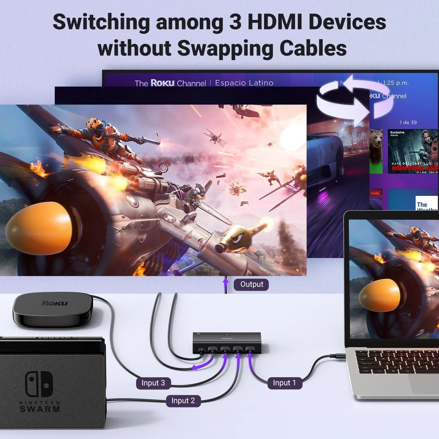 Ugreen Hdmi Switch 3 In 1 Out 4K Uhd Switcher Splitter 2.0 4K60Hz 3D Ps5 301635