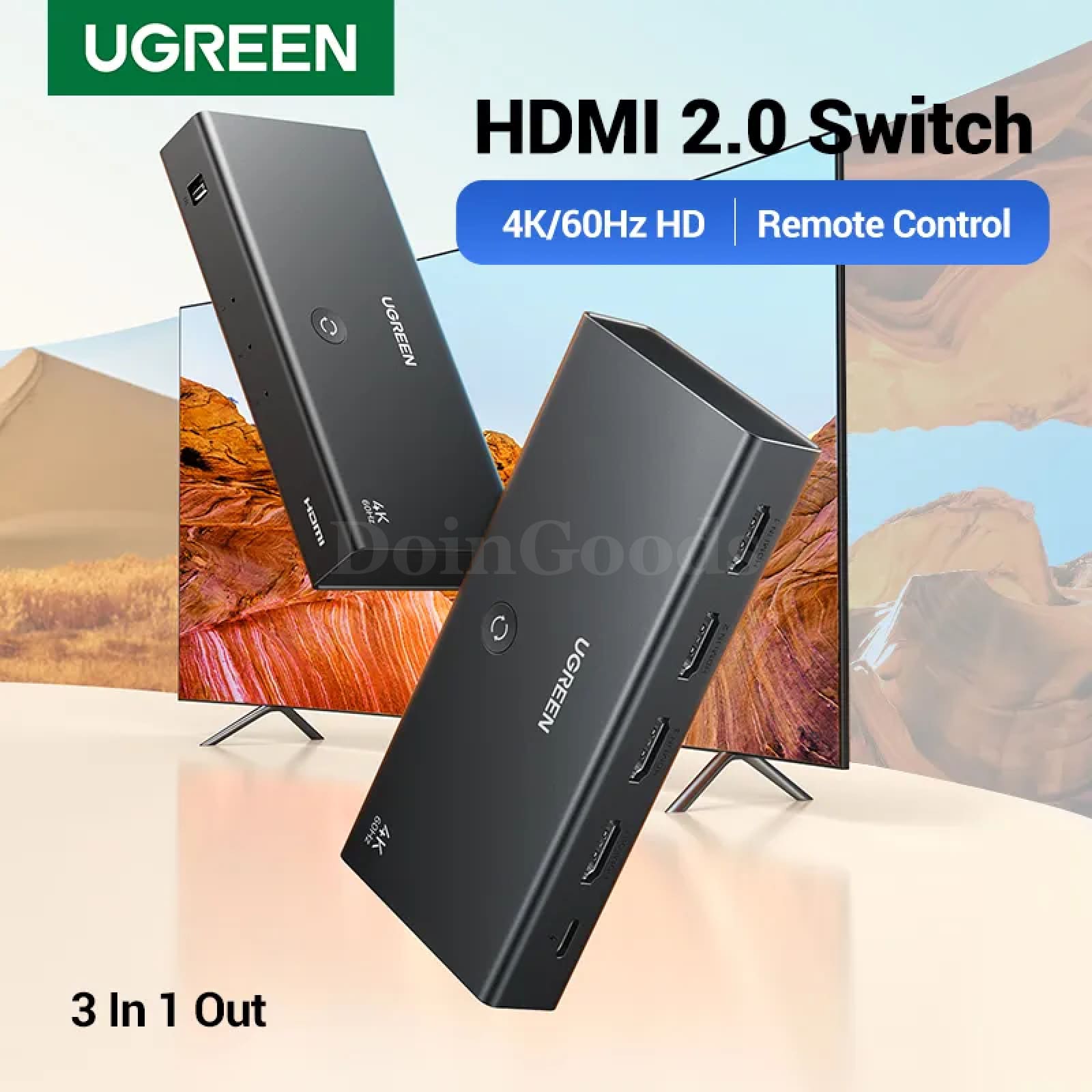 Ugreen Hdmi Switch 3 In 1 Out 4K Uhd Switcher Splitter 2.0 4K60Hz 3D Ps5 301635