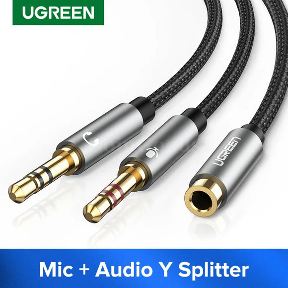 Ugreen Headphone And Mic Audio Splitter - 3.5Mm Female To Dual Male Y-Splitter Cable 301635