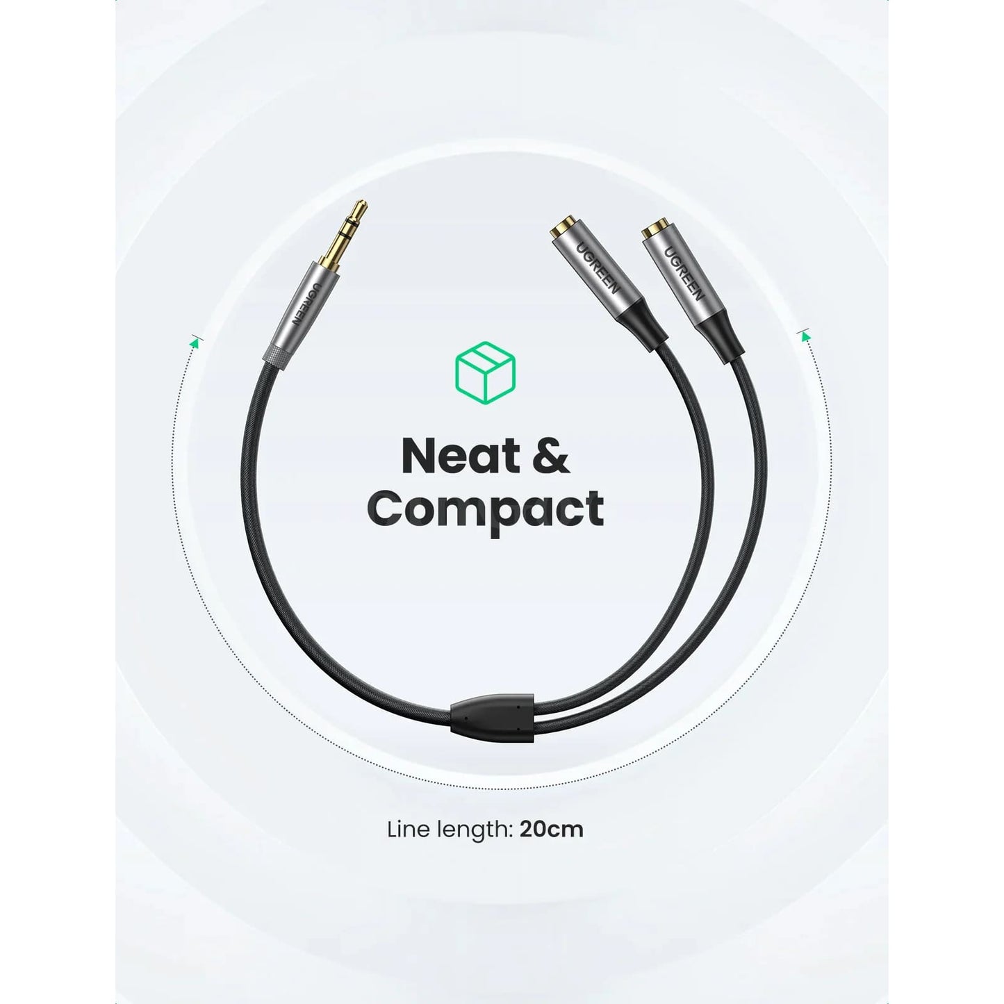 Ugreen Headphone Splitter 3.5Mm 2 Way Aux Male Female Stereo Y Cable Phone Ps4 301635