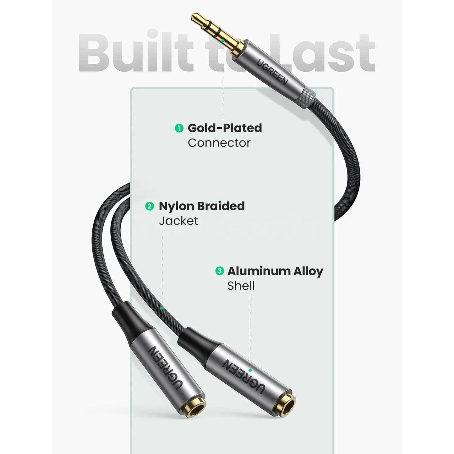 Ugreen Headphone Splitter 3.5Mm 2 Way Aux Male Female Stereo Y Cable Phone Ps4 301635