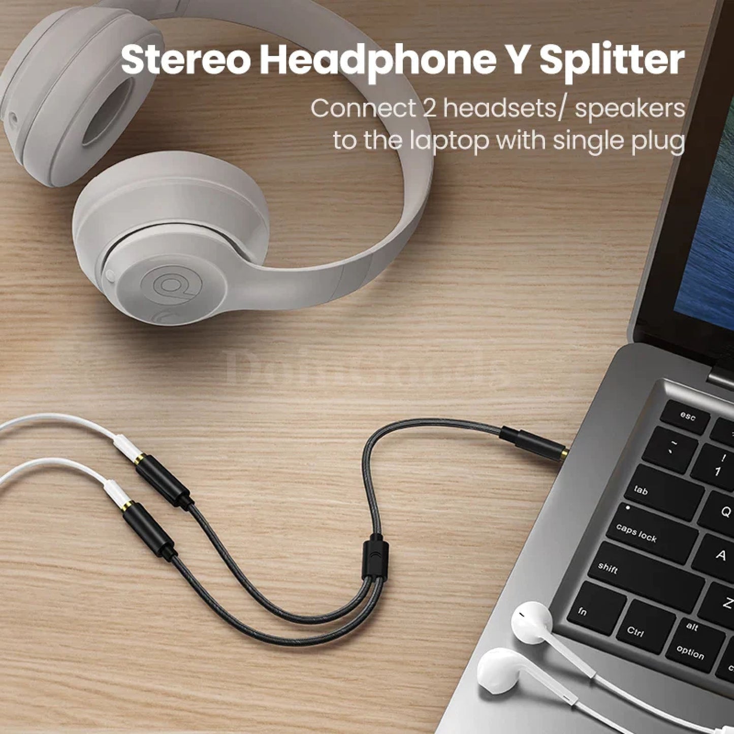 Ugreen Headphone Splitter Cable 3.5Mm Y Audio Jack Extension Aux Male 2 Female 301635