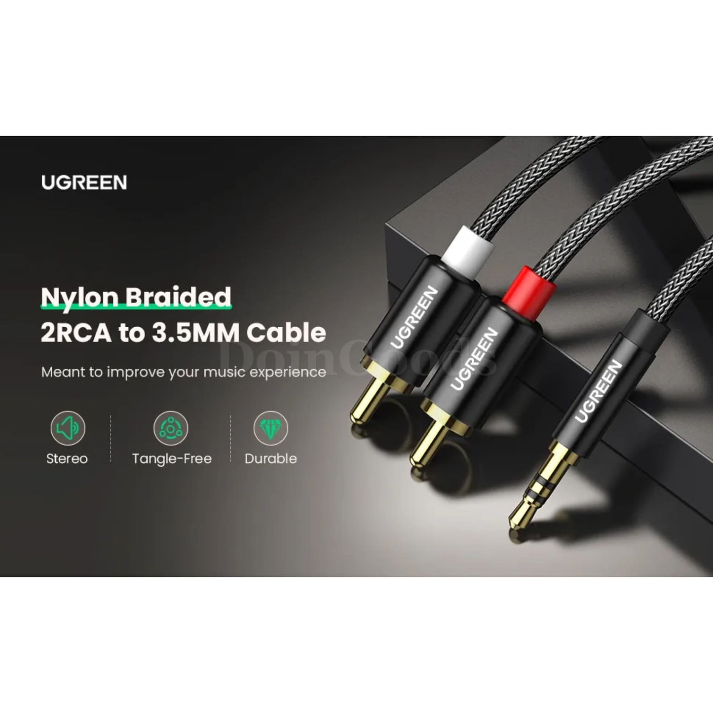 Ugreen Hifi Stereo Rca Cable 2Rca To 3.5Mm Aux Jack Y Splitter For Amplifiers 301635