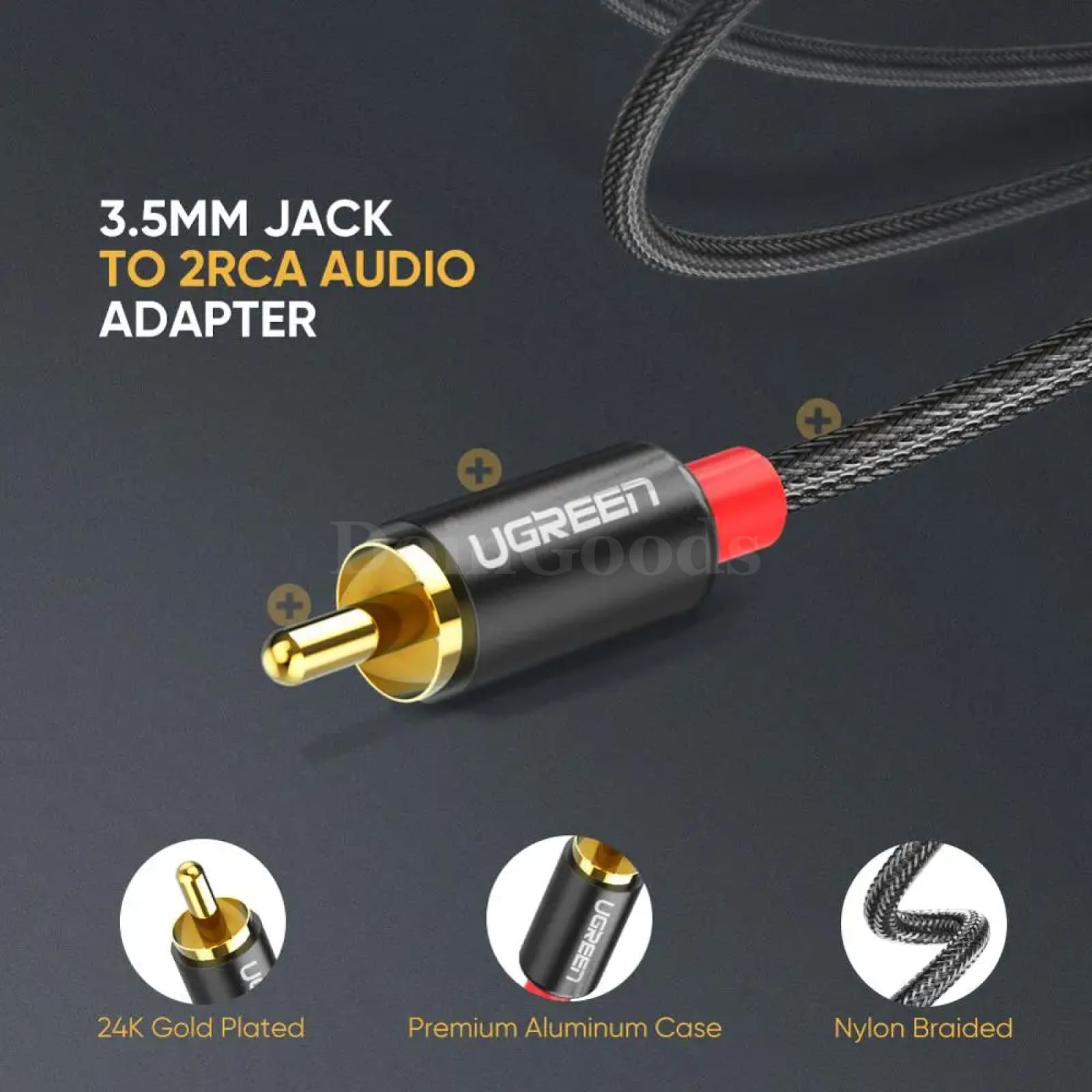 Ugreen Hifi Stereo Rca Cable 2Rca To 3.5Mm Aux Jack Y Splitter For Amplifiers 301635