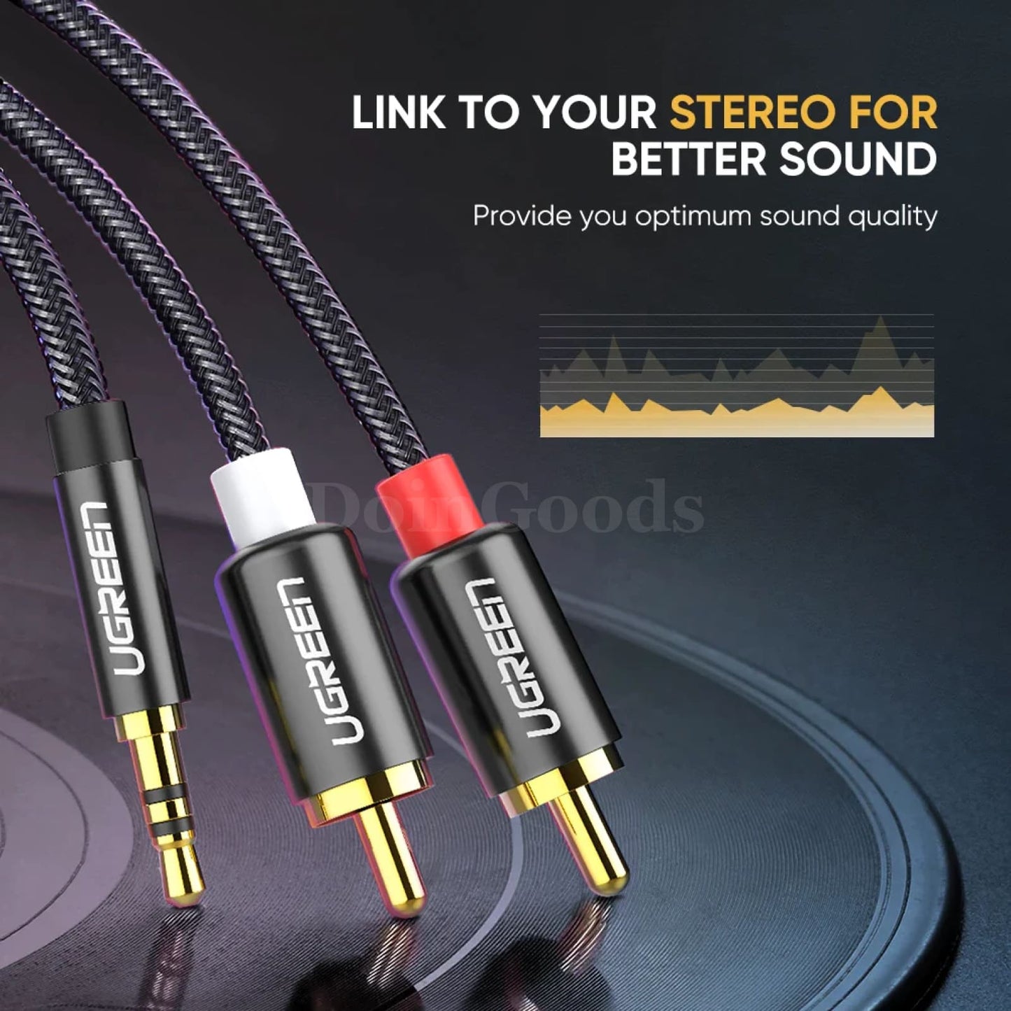 Ugreen Hifi Stereo Rca Cable 2Rca To 3.5Mm Aux Jack Y Splitter For Amplifiers 301635