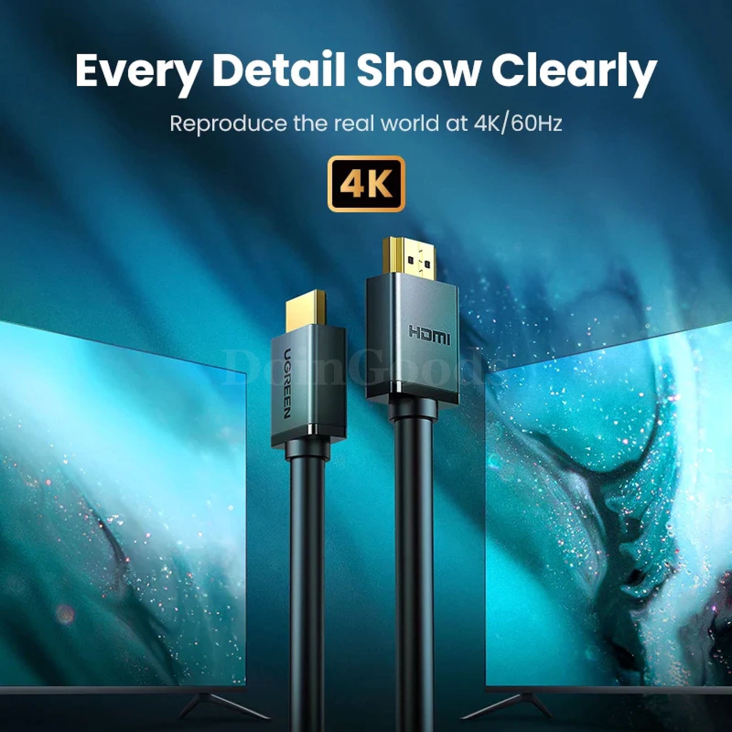 Ugreen High Speed Hdmi Cable 1M 2M 4K/60Hz Gold Plated For Xiaomi Mi Box Ps4 301635
