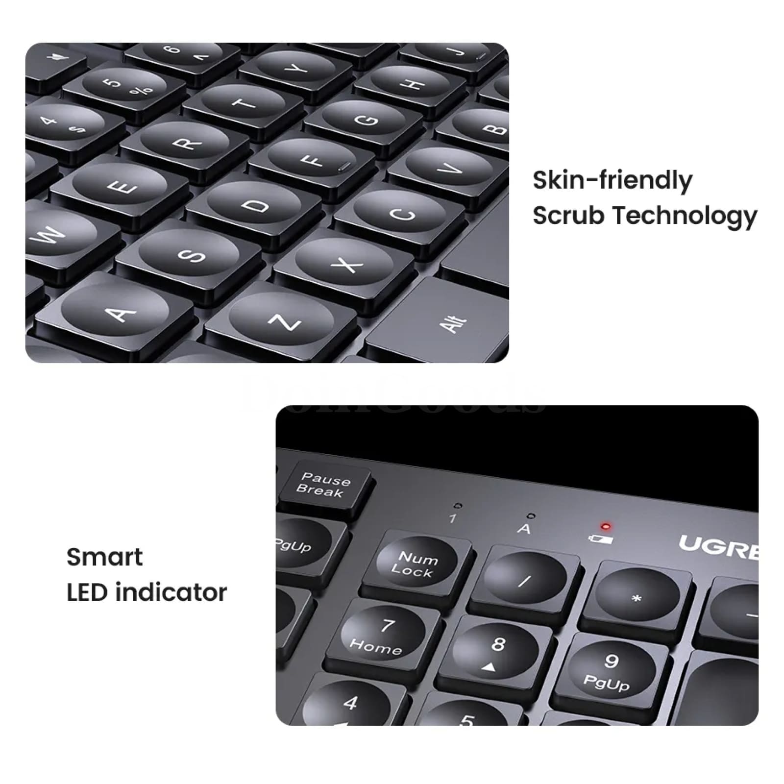 Ugreen Keyboard Mouse Wireless 2.4G English Russian Keycap Macbook Tablet Pc 301635
