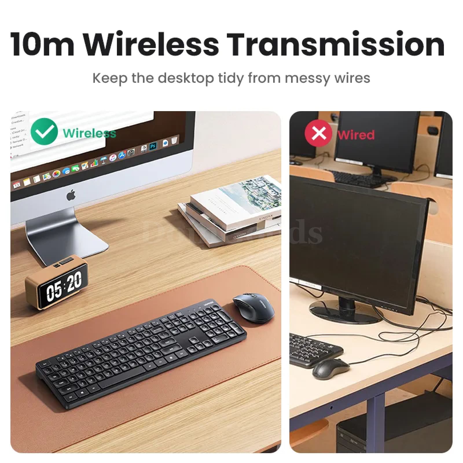 Ugreen Keyboard Mouse Wireless 2.4G English Russian Keycap Macbook Tablet Pc 301635