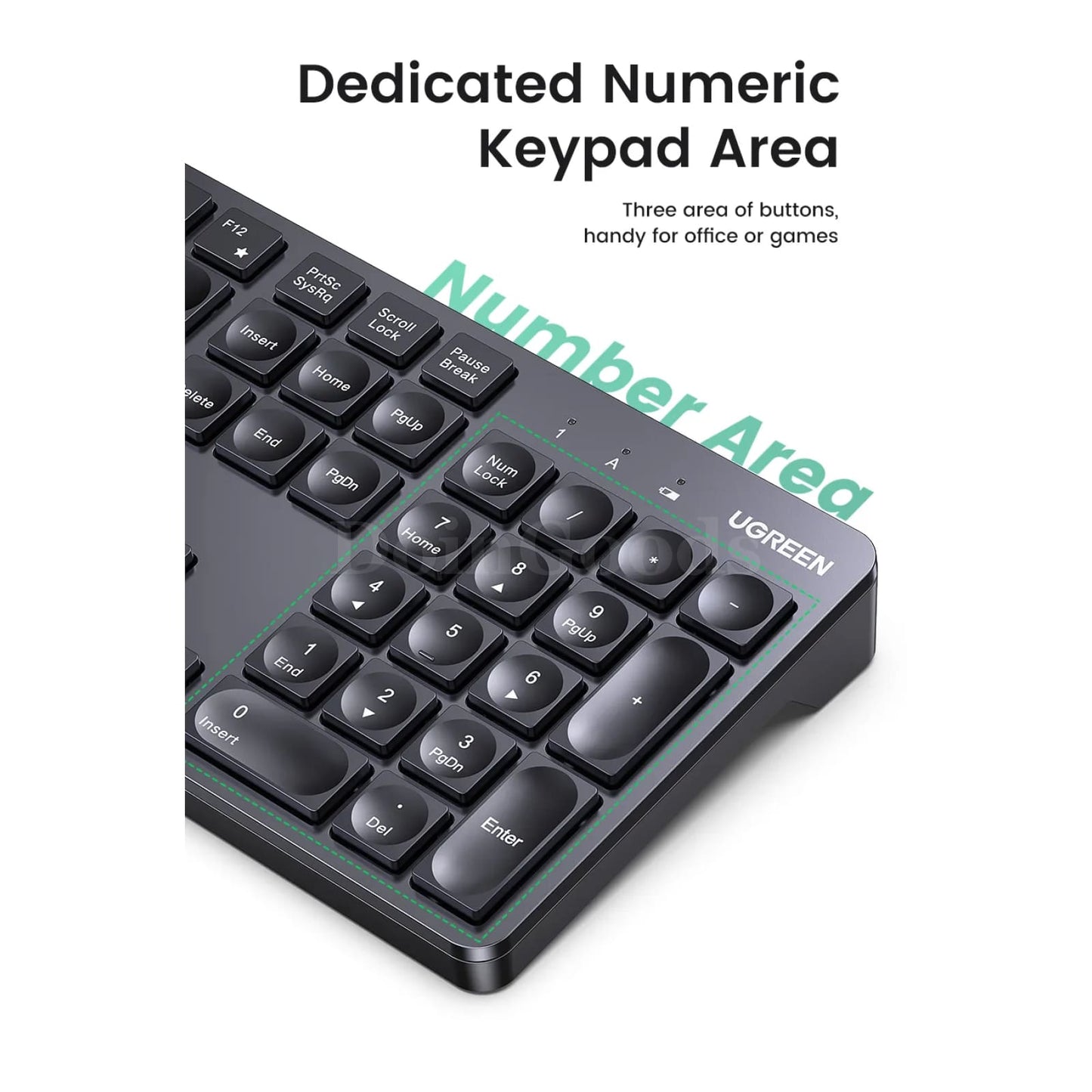Ugreen Keyboard Mouse Wireless 2.4G English Russian Keycap Macbook Tablet Pc 301635